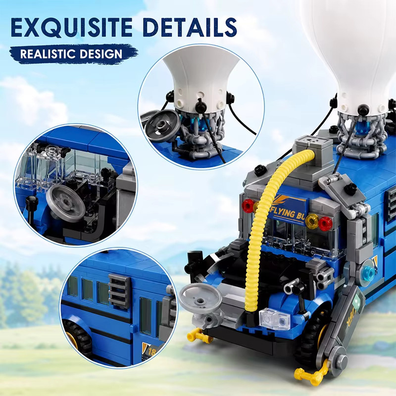 MENBIS Fliegender Bus MOC Bausteine-Set, Luftballon-Kampffahrzeug - Bild 4