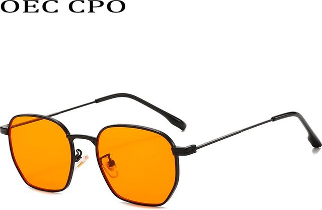 OEC Sonnenbrille, Quadrat, Metall, Orange, Unisex, Vollrand - Bild 1