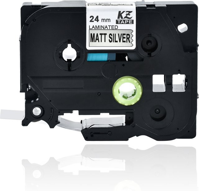 Brother TZE-M951 Etikettenband Schwarz auf Matt Silber, Breite: 24 mm, kompatibel mit PT-E550W, PT-P710BT und PT-P750W - Bild 1