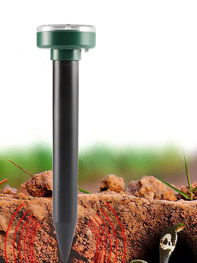 DOUWENXI Solar-Ultraschall-Maulwurfabwehr mit elektronischem Schlangen- und Insektenvertreiber durch leistungsstarke Vibration und Sonnenaufladung - Bild 7