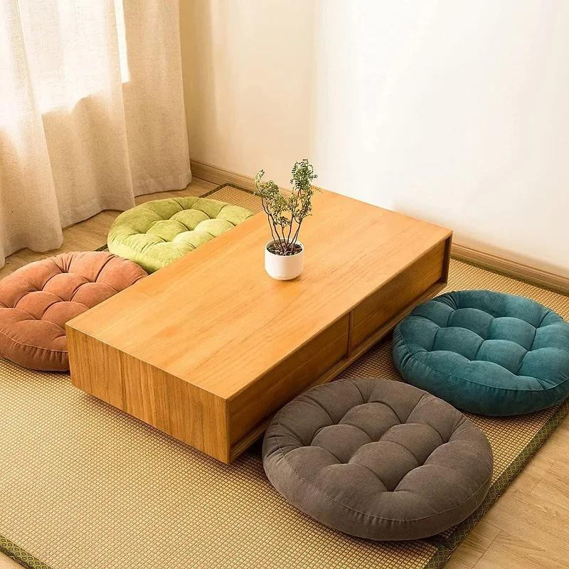 Rundes Bodenkissen aus Polyester für Yoga und Meditation, getuftetes Sitzkissen für Erwachsene und Kinder, Durchmesser: 42 cm oder 55 cm - Bild 2