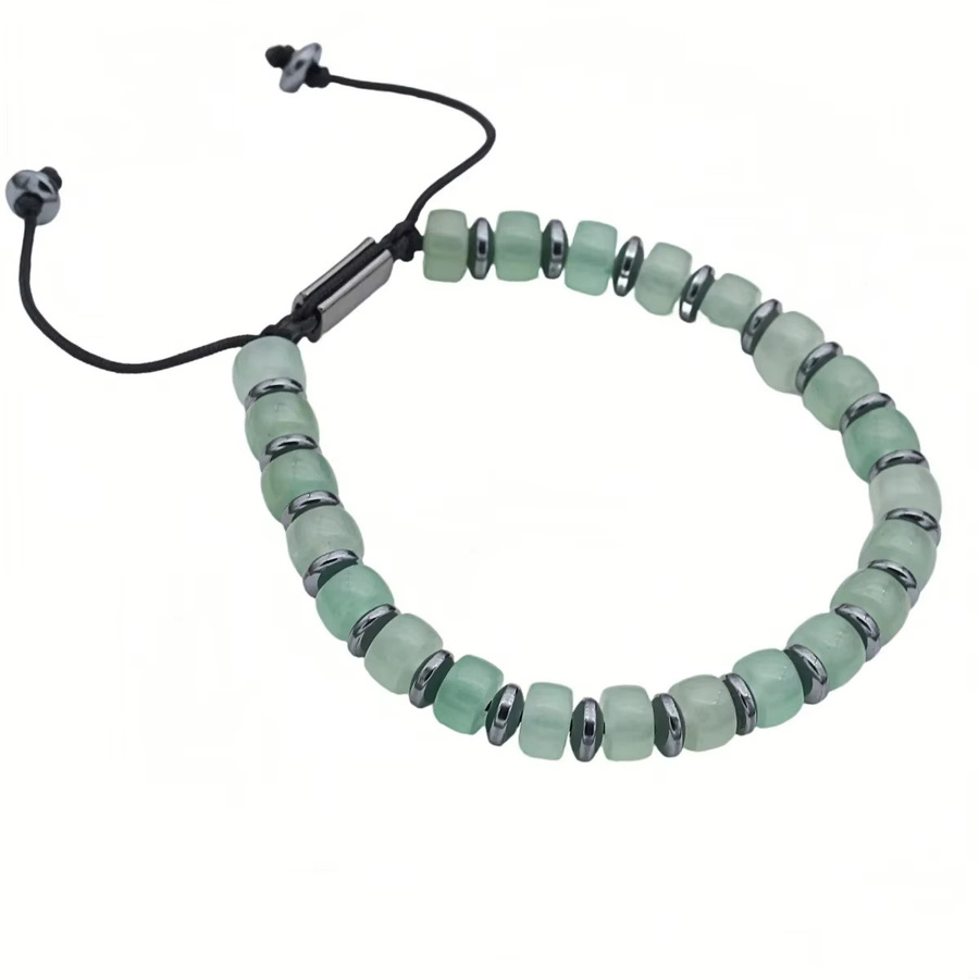 Armband, grüne Aventurin-Hämatit-Perlen, Damen Herren, Unisex - Bild 2