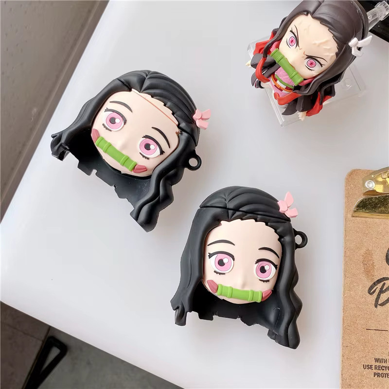 Janpe Anime Silikon Softcover für Apple Airpods Pro, 3D Cartoon Kamado Nezuko Design, Multicolour - Bild 2