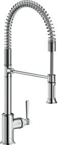 Hansgrohe Axor Montreux Einhebelmischer mit Schwenkarm und Spritzfunktion in Edelstahl-Optik, Silber - Bild 1