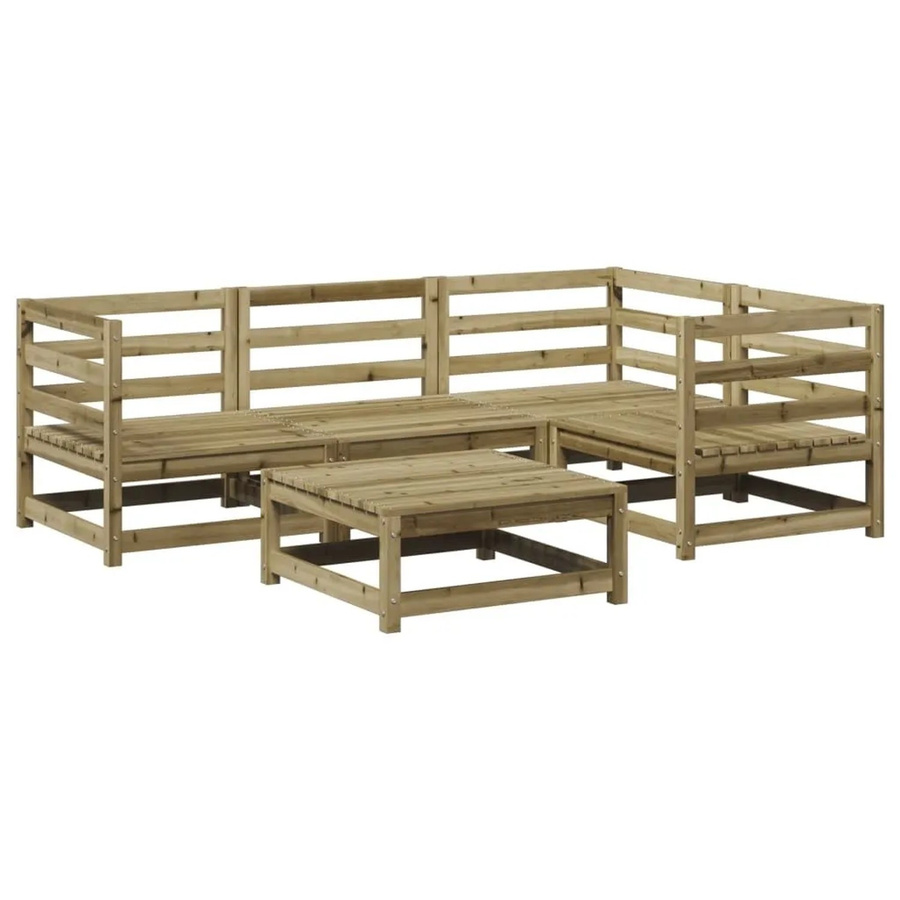 vidaXL 5-teilige Garten-Sofagarnitur aus imprägniertem Kiefernholz in rustikalem Design - Bild 2