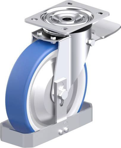 Blickle L-POTHS 200R-ST-FA-FS Stahlblech-Lenkrolle in Blau mit 200 mm Rad-Durchmesser und 400 kg Tragfähigkeit - Bild 1