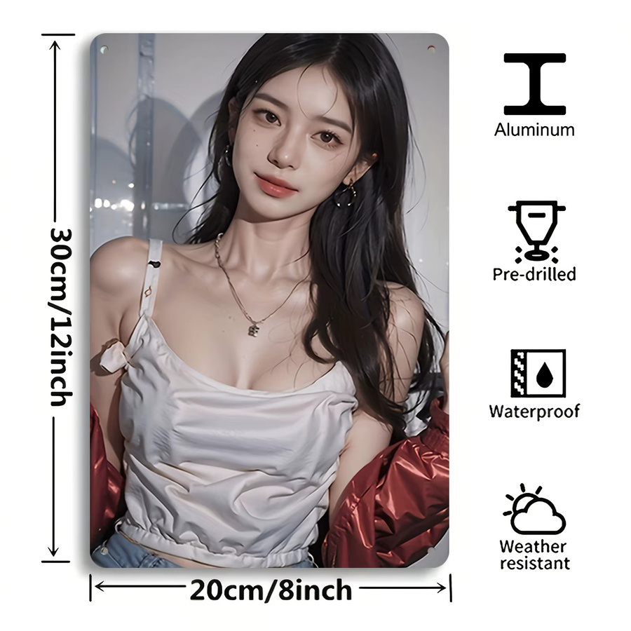 CIFBUY Modernes Bikini Metall-Wandkunst-Poster als 2D-Flach-Aluminiumschild zur Schlafzimmerdekoration - Bild 5