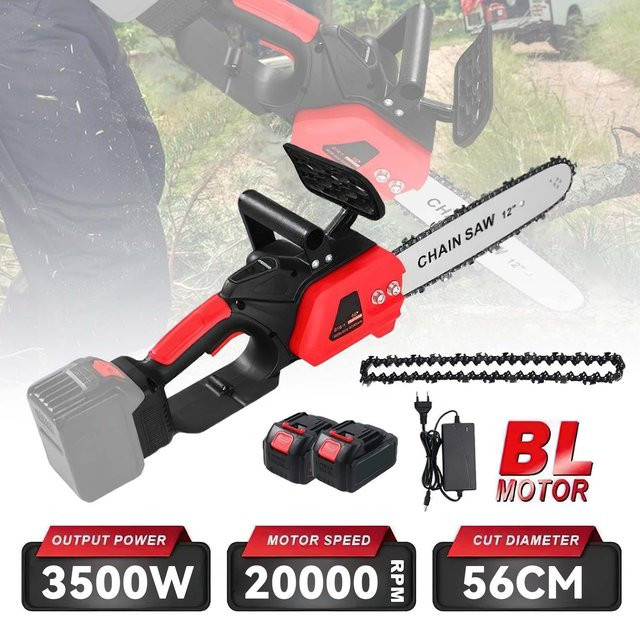 Makita Bürstenlose elektrische Kettensäge 3500 W, kabellose Gartenschere in Rot, kompatibel mit 21 V Akku - Bild 1