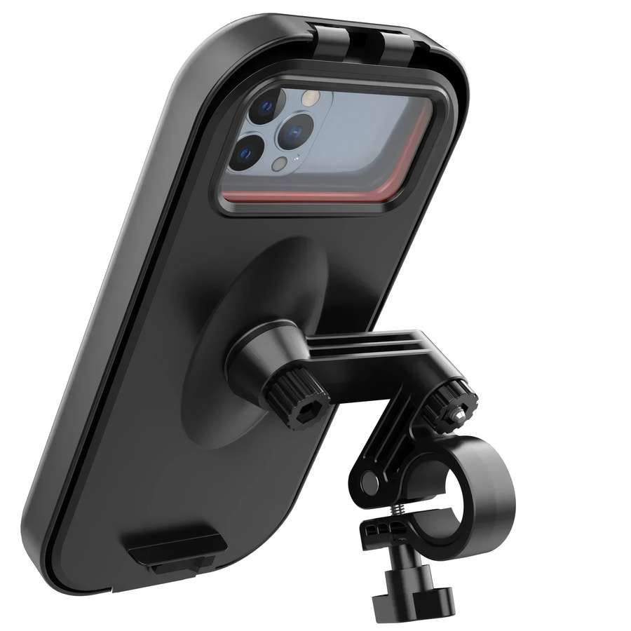 Universeller wasserdichter Fahrrad-Handyhalter in Schwarz mit 360 Grad Drehung und Verstellbarkeit für Smartphones von 4,7 bis 6,8 Zoll - Bild 2