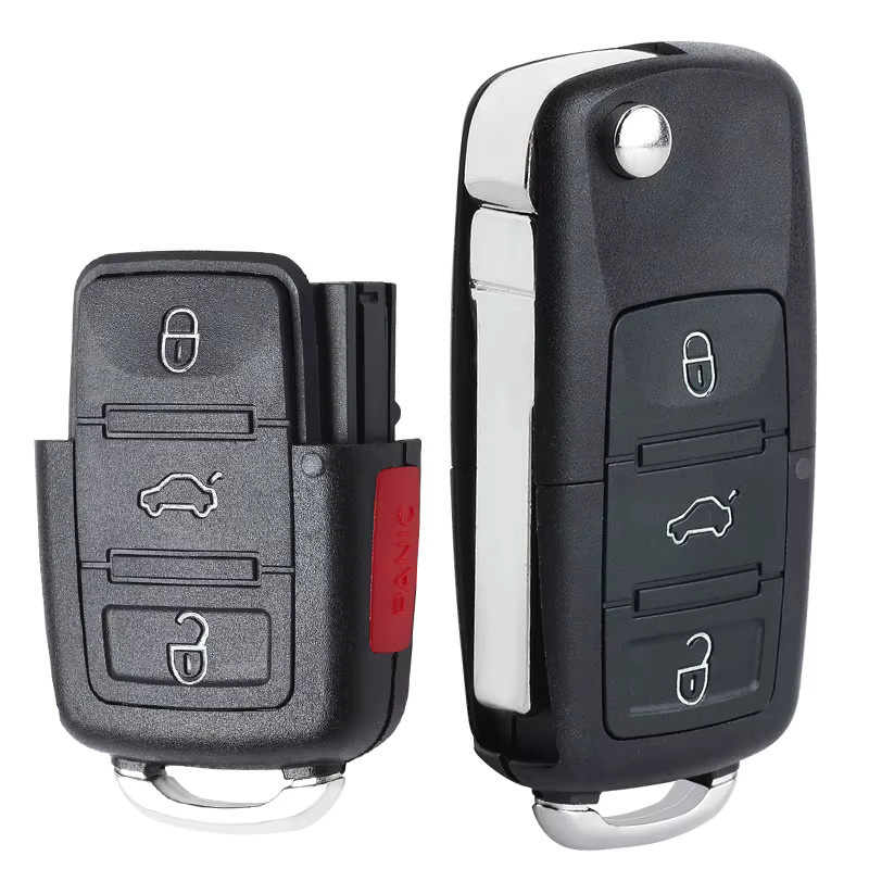 KEYECU Remote Key Fob mit ID48 Chip und Flip-Funktion für Volkswagen CC, Eos, Golf, GTI, Jetta, R32 in Schwarz - Bild 4