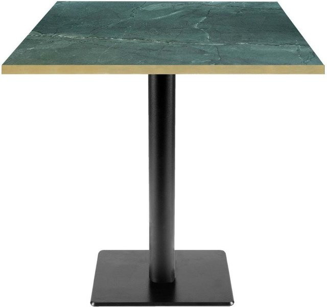 RestooTab Tisch Milan T quadratisch in Dunkelgrün Marmoriert mit Messing, B/T/H: 70 x 70 x 75 cm - Bild 1