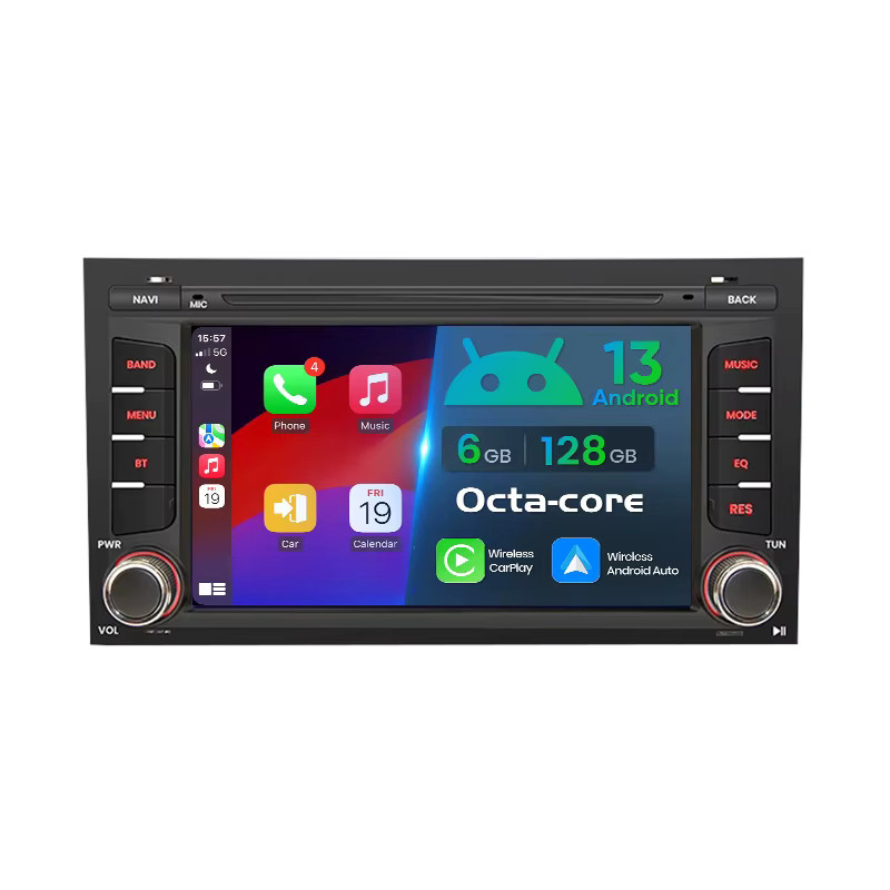 Junsun 7 Zoll Wireless Carplay und Android Auto Autoradio mit GPS für Seat Leon MK3 5F und Ibiza, Schwarz - Bild 4