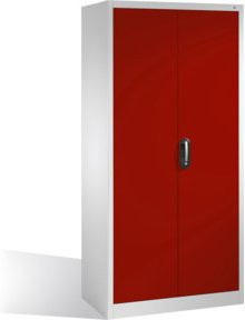 C+P Werkzeugschrank mit Drehtüren und Zylinderschloss, Korpus Lichtgrau und Front Rubinrot, H: 195,0 cm, B: 93,0 cm, T: 50,0 cm - Bild 1
