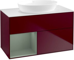 V&B Waschtischunterschrank Finion 100 Wandbeleuchtung Weiß lackiert B/T/H: 100 x 50,1 x 50,1 cm - Bild 1