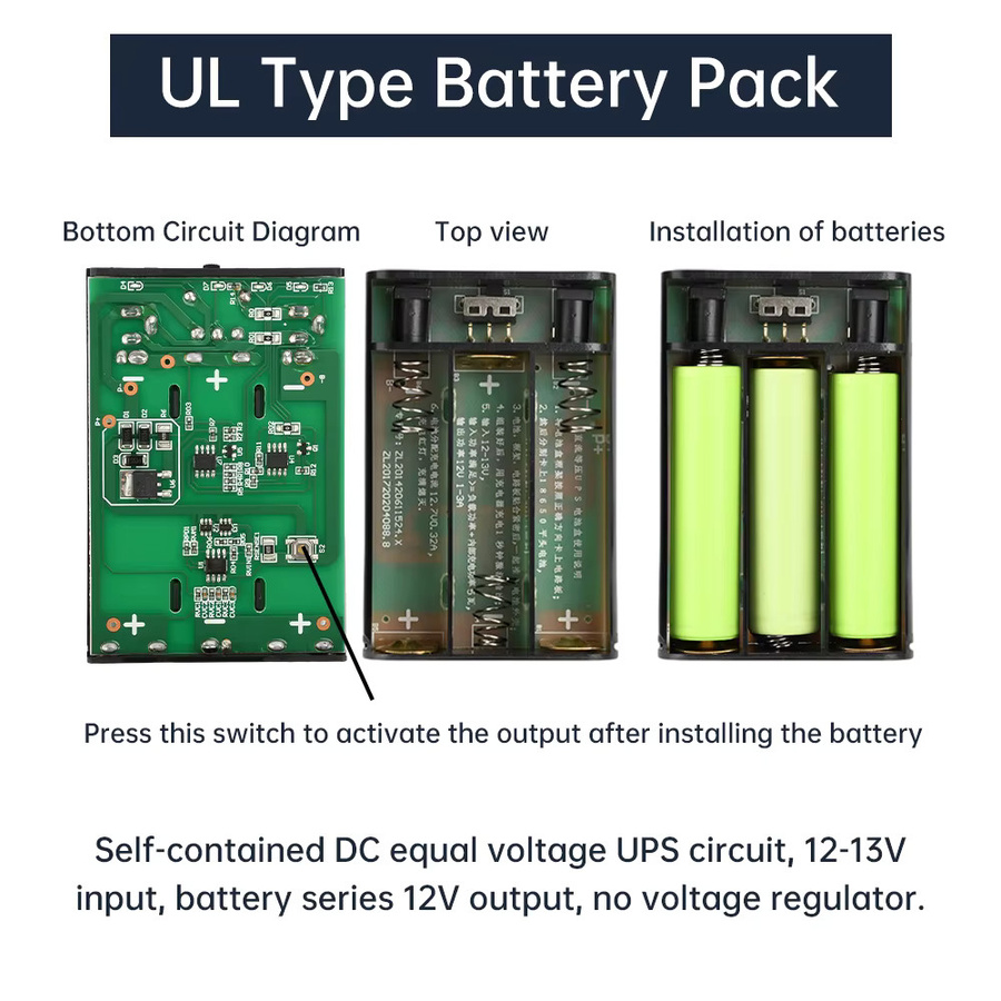 DIY USV Power Bank Box für 18650 Batterien mit 5V 9V 12V 16V Ausgang in Schwarz - Bild 5