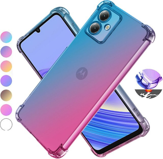 Stoßfeste Silikon-TPU Schutzhülle für Motorola G17 G86 G85 Power G84 G34 G54 G14 in Farbverlauf Purple und Blue - Bild 1
