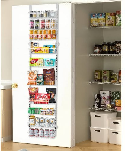 VEVOR Vorratsschrank Speisekammer-Organizer aus Stahl, 10-stufige verstellbare Wandregale zum Aufhängen über der Tür, Weiß - Bild 1