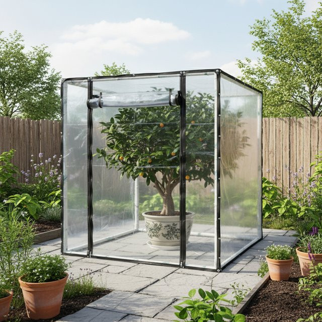 Robuste transparente PVC-Plane als wasserdichte und wetterfeste Abdeckung für Garten, Balkon, Gewächshaus und Regenschutz - Bild 1