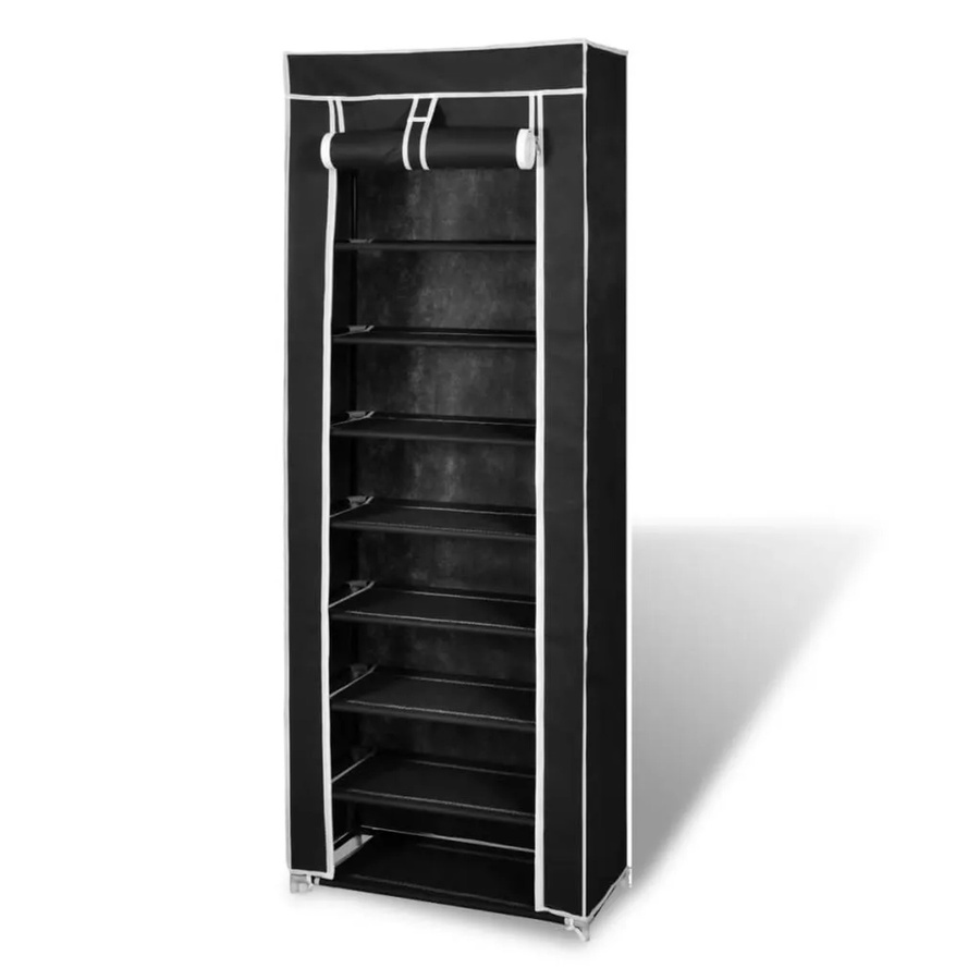 vidaXL Schuhschrank mit 8 Schichten in Schwarz, B/T/H: 57 x 29 x 162 cm - Bild 2