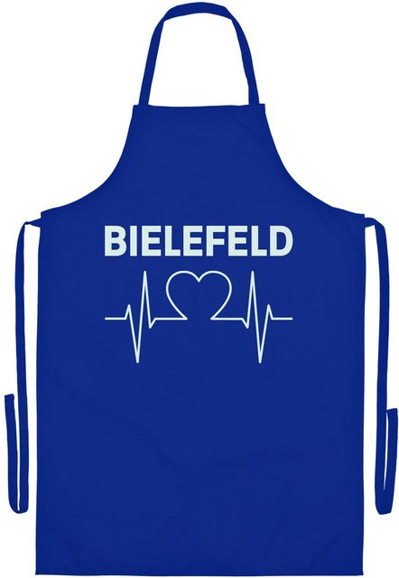 Grillschürze von multifanshop mit Herzschlag-Druck in Weiß - Bild 1