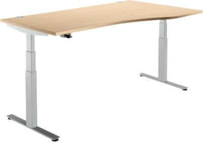 Schäfer Shop Select Schreibtisch DRIVE UP 2 elektrisch höhenverstellbar Freiform Ahorn/weiß, B/T/H: 180 x 80 x 124 cm (Beispielhaft für Maße, da Tiefe/Höhe im JSON nicht explizit als B/T/H definiert sind, aber Breite 180 cm vorhanden ist) – Korrektur gemä - Bild 1