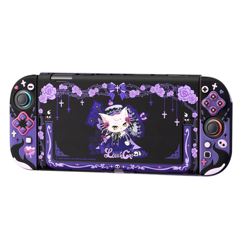 Anime Silikon-Schutzhülle für Nintendo Switch und Switch OLED inklusive Joy-Con Controller-Hüllen und Dock-Abdeckung in Schwarz - Bild 2