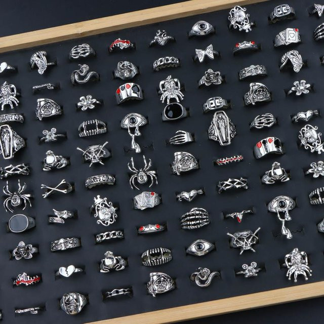 AAA Jewelry Fingerringe, Messing, Schwarz, Vintage, Unisex - Bild 1