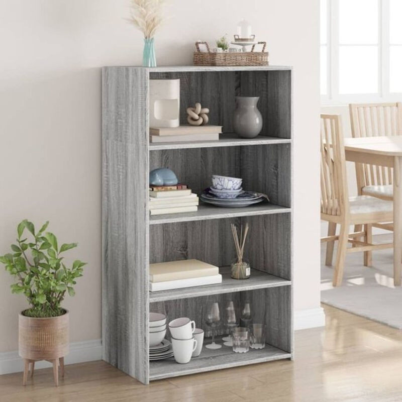 Vidaxl Highboard in Grau aus Holzwerkstoff, B/T/H: 70 x 41 x 124 cm - Bild 1