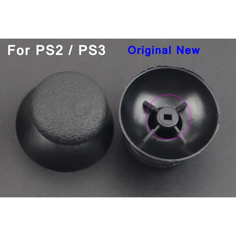 ChengHaoRan Ersatz-Analog-Thumbstick-Kappen für PlayStation PS2 PS3 PS4 Pro Slim PS5, 2 Stück, Grau - Bild 2