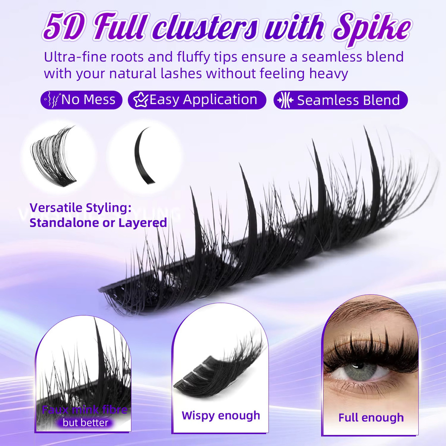 EIMNY Wimpernbüschel-Set, 760-teilig, 7 Stile, natürlich - Bild 2