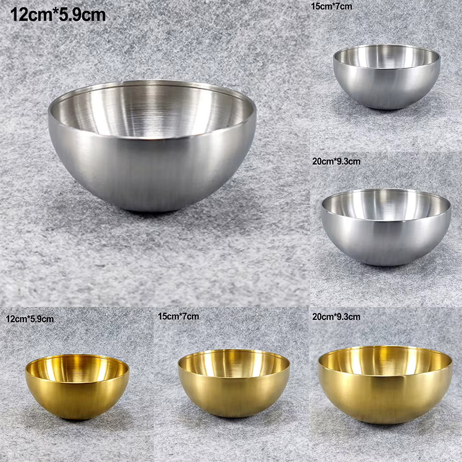 LEENKEA Salatschüssel aus Edelstahl in Gold und Silber für Obst, Salat, Suppe oder Nudeln - Bild 3