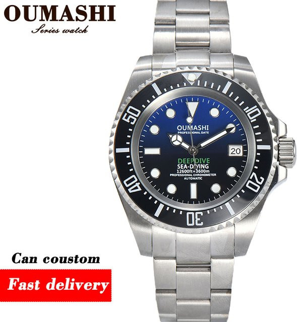 OUMASHI Armbanduhr Edelstahl, Automatik, 44 mm, Herren, Saphirglas - Bild 1