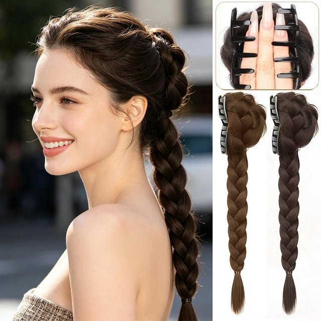allaosify Synthetische Perücke, Haarknoten mit Krallenclip, Damen - Bild 1