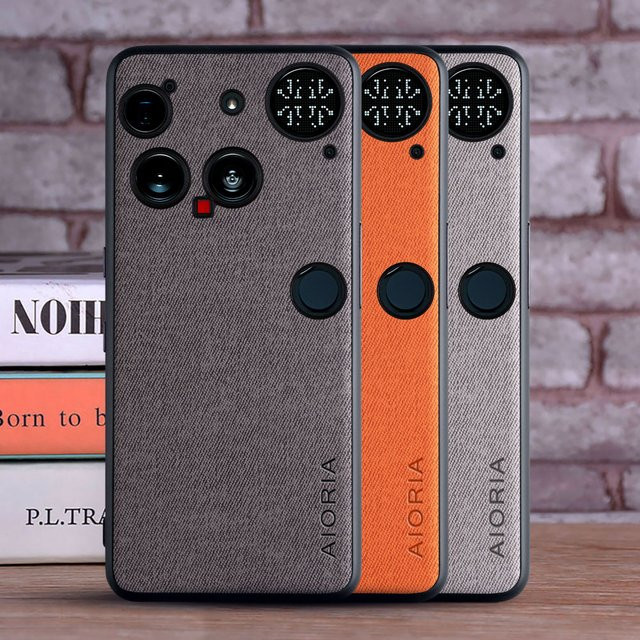 Luxus Handyhülle aus Textil und Leder für Nothing Phone 3, 3A Pro, 2A Plus und CMF Phone 1, 2 Pro in Rot und Mehrfarbig - Bild 1