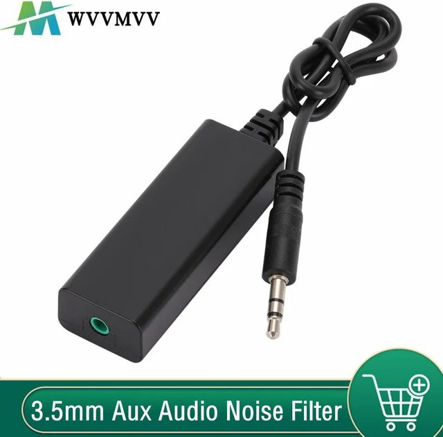 WvvMvv 3,5 mm Aux-Audio-Rauschfilter mit Erdungsschleife und Geräuschisolator in Schwarz für Auto-Stereo-Audiosysteme und Heimstereoanlagen - Bild 1