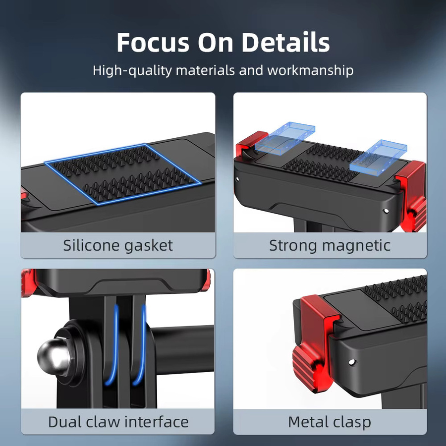 Flymile Magnetische Adapterbasis für DJI Action 5 Pro, 4 und 3 in Schwarz als Schnellverschluss-Erweiterungsstativ und Adapterhalterung - Bild 5