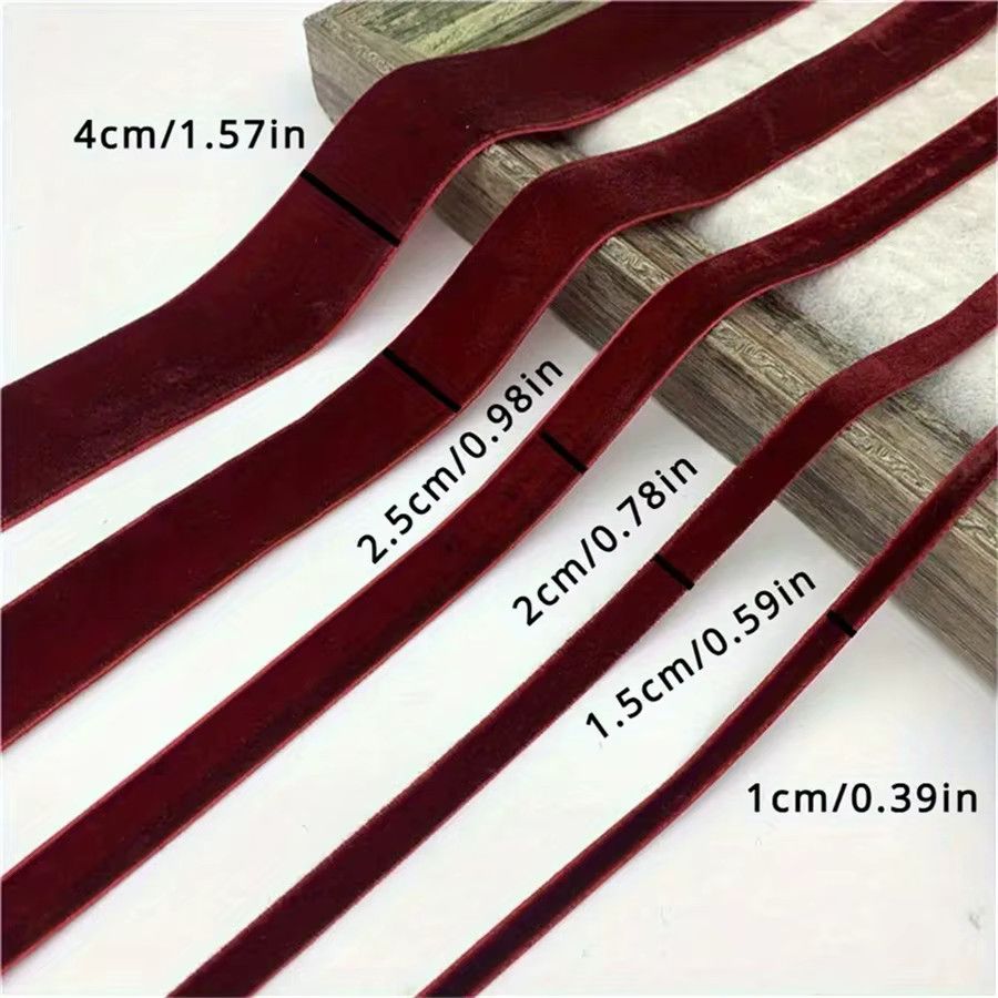 DUTRIEUX Samt-Beflockungsband mit Blumenmuster aus Polyester, 450 cm Länge für Weihnachtsbaumdekorationen und Bastelarbeiten - Bild 4