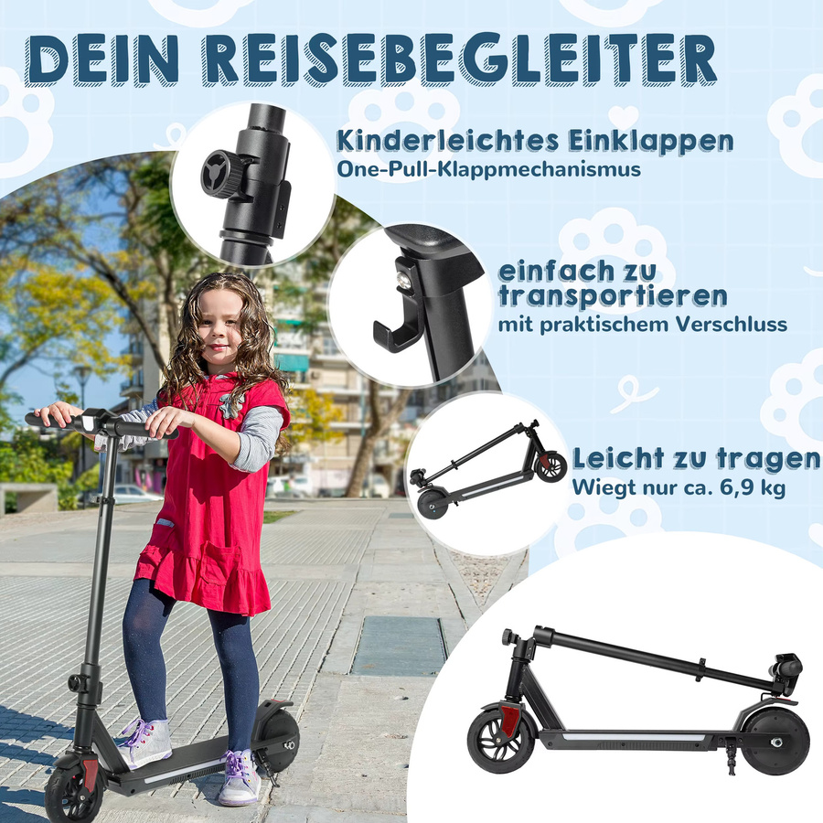 Vankel Kinder E-Scooter, Elektroroller, ab 10 Jahre - Bild 6