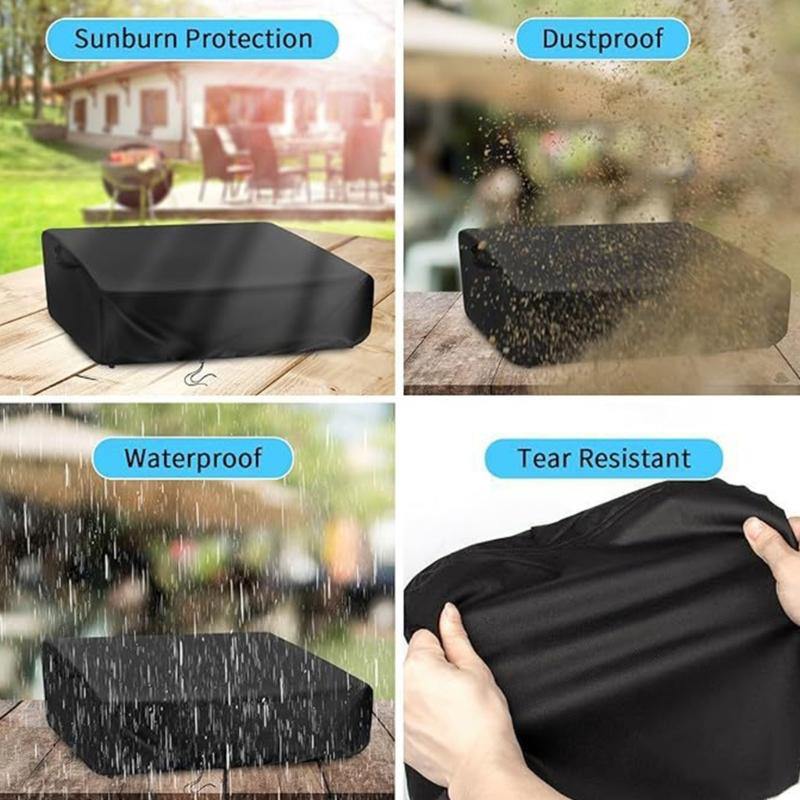 Staubdichte Grillabdeckung für Tischgrills XL aus schwarzem 210D-Polyestergewebe mit Kordelzugverstellung, B/T/H: 81,28 x 43,18 x 43,18 cm - Bild 7
