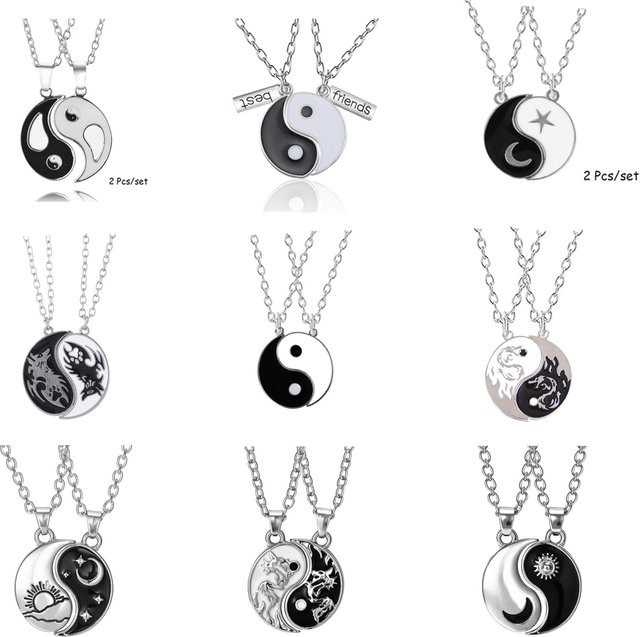 RUIYI Halskette Yin Yang, Edelstahl, Silber, Unisex, Vintage - Bild 1