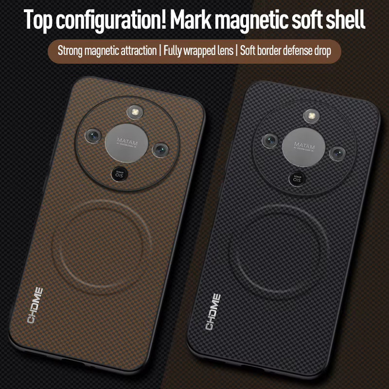 Luxus Silikon Handyhülle mit Auto-Magnethalter für Honor Magic 8 Lite, Honor X9D und Honor X70 5G in Rot, stoßfeste Schutzhülle - Bild 2