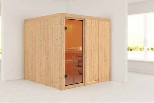 Karibu Sauna Tapa aus Fichte in Braun für 5 Personen, B/T/H: 196 x 196 x 198 cm, ohne Ofen - Bild 1