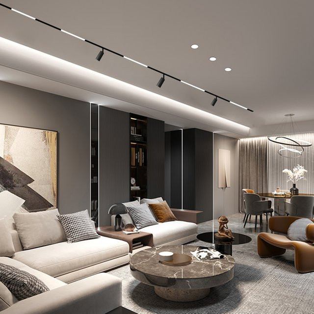 Tuya LED Schienenbeleuchtung Set, dimmbare COB Schienenleuchte in Schwarz, 360 Grad einstellbar für Bekleidungsgeschäfte und Küchen - Bild 1