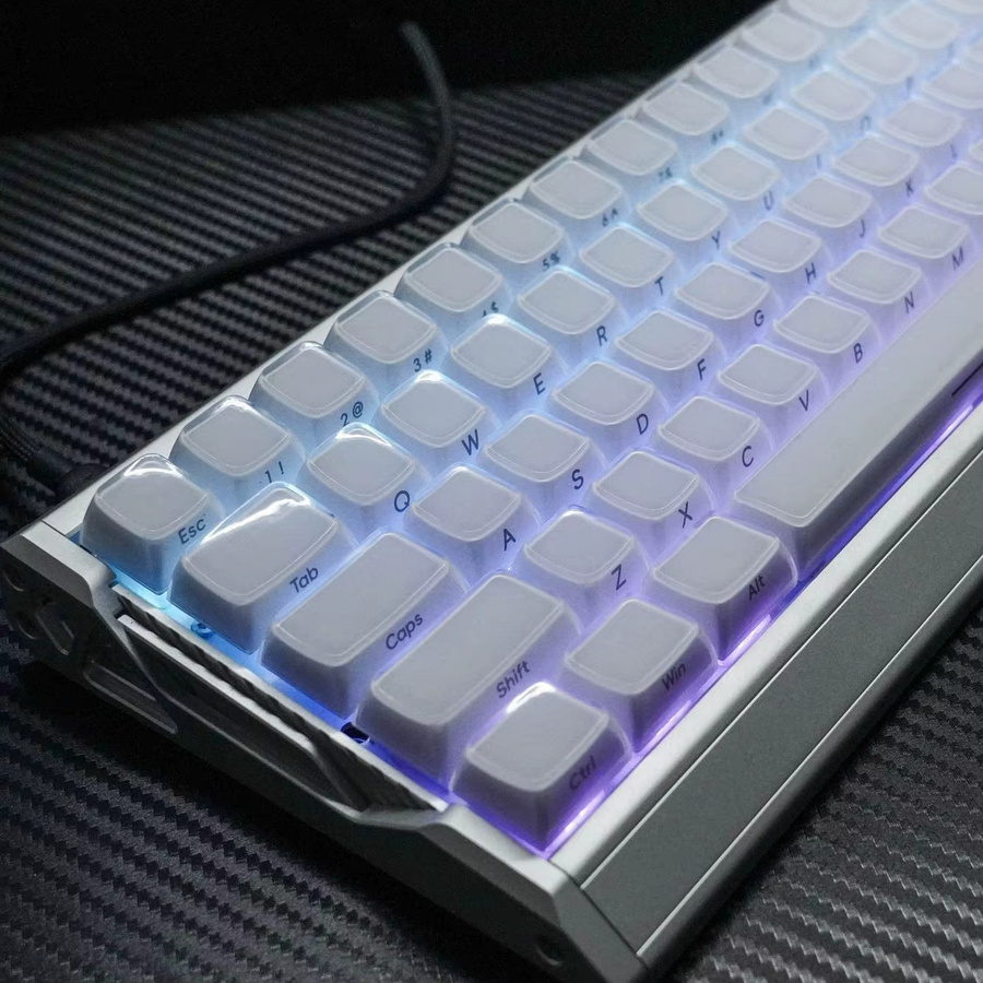 XVX Kristall-Jelly Tastenkappen in Weiß, 113 Tasten OEM-Profil für Cherry MX mechanische Tastaturen - Bild 3