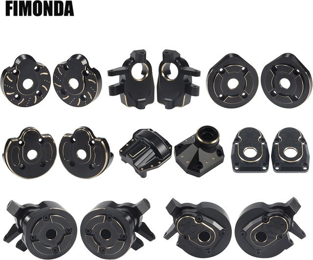 Fimonda Schwarze Messinggewichte Achsschenkel Portal Abdeckungsset, Metall, Schwarz - Bild 1