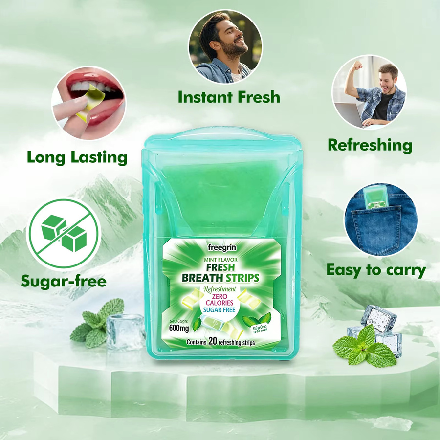 FREEGRIN Cool Mint Pocketpaks Atemstreifen, 20 Streifen - Bild 2