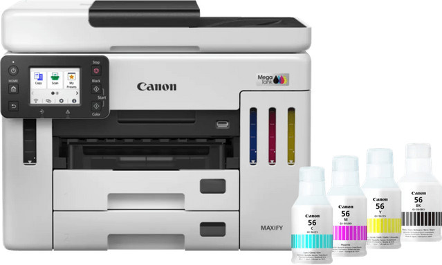 Canon MAXIFY GX7150 Inkjet Multifunktionsdrucker in Weiß inklusive einem Satz Reservetinte mit Drucken, Scannen, Kopieren und Faxen via USB und Wi-Fi - Bild 1