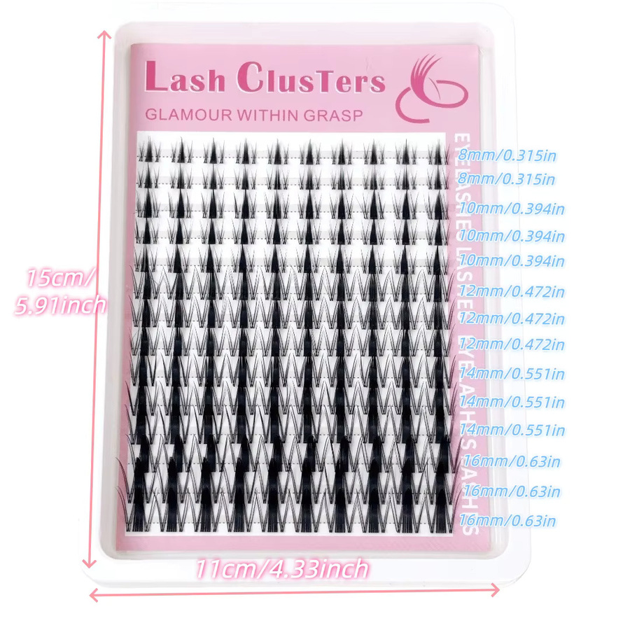 LIMEIKAI Wimpern-Cluster Hasenform, Black, Unisex, 9–16 mm - Bild 2