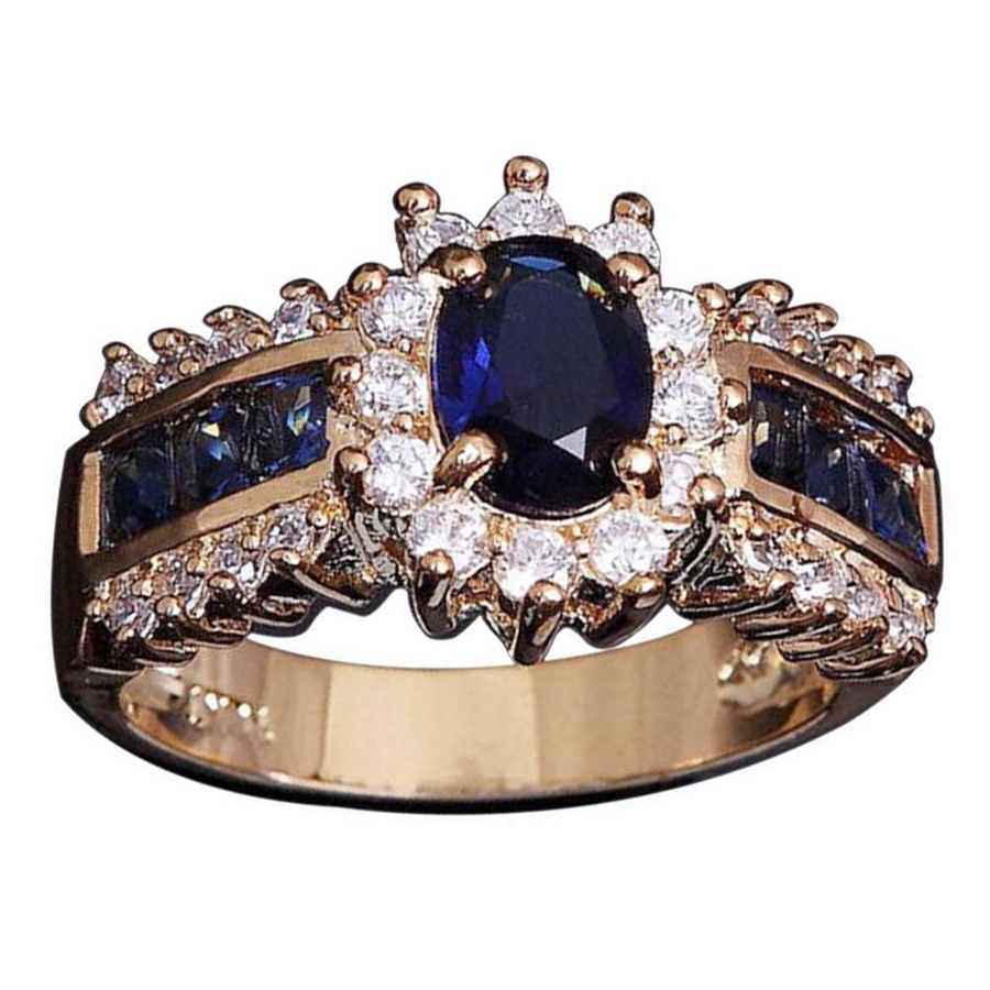 SILVERHOO Ring, Vintage, blau, Zirkonia, Saphir, Damen - Bild 2