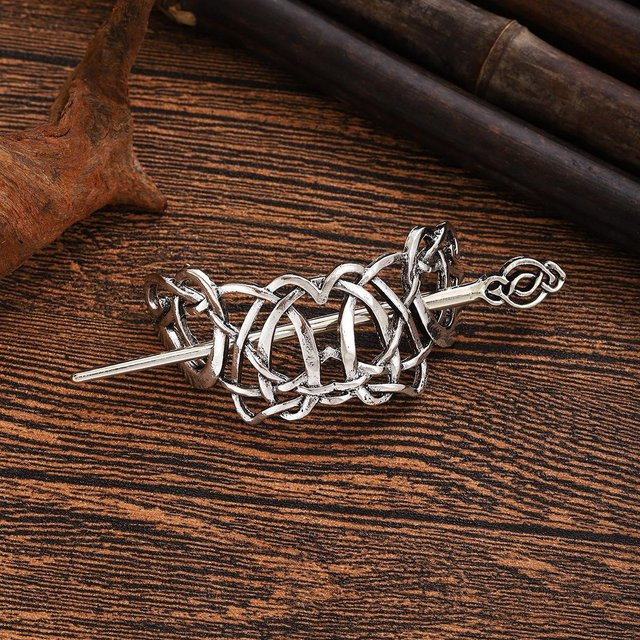 Haarspange Silber, Keltisches Knotenmuster, Damen - Bild 1